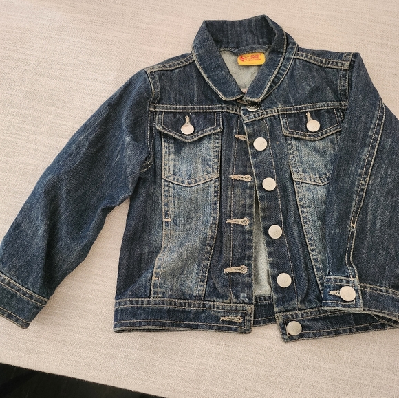 Unisex kids Size 2 oversized stiff jeans teddy jacket - Picture 2 of 5